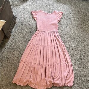Midi Pink Dress with pockets